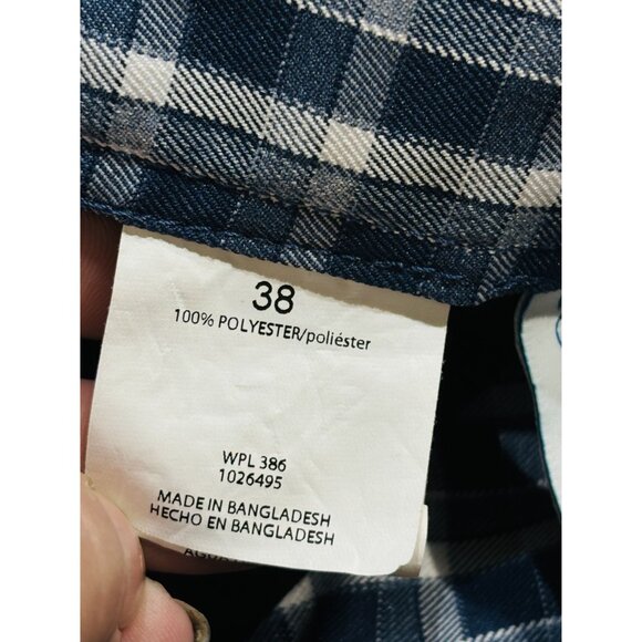 Haggar Cool 18 Pro Shorts Men's Size 38 Blue Plaid Golf Casual Stretch Expandabl - Picture 4 of 9